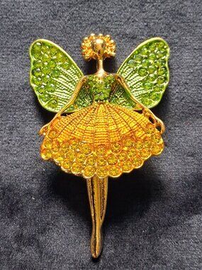 Crystal Fairy Ballerina Refrigerator Magnet - Upcycled From Brooches